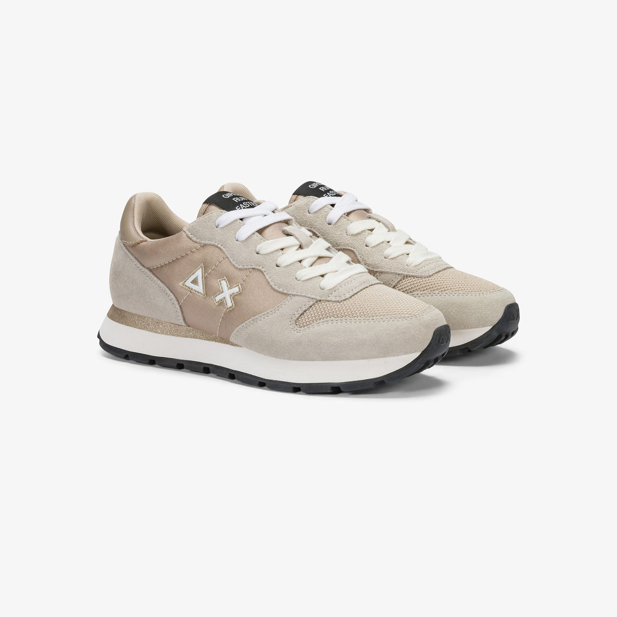 Sneaker New Bright in nylon e suede oro