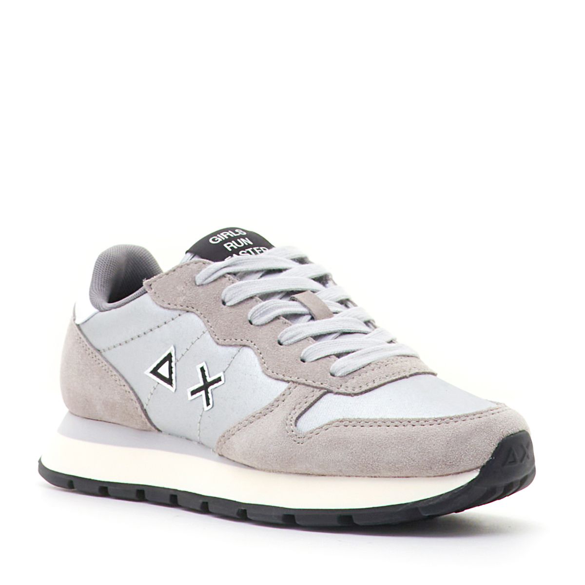 Sneaker Ally Bright in nylon e suede argento