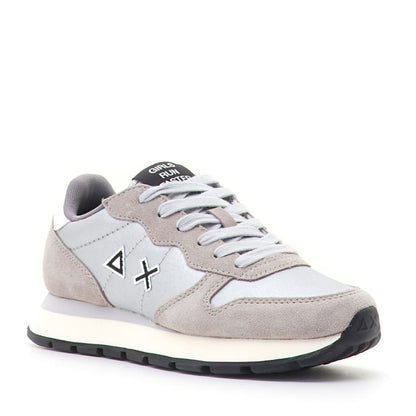 Sneaker Ally Bright in nylon e suede argento