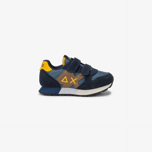 Sneaker Boy's Jaki Bicolor in nylon e suede navy blue