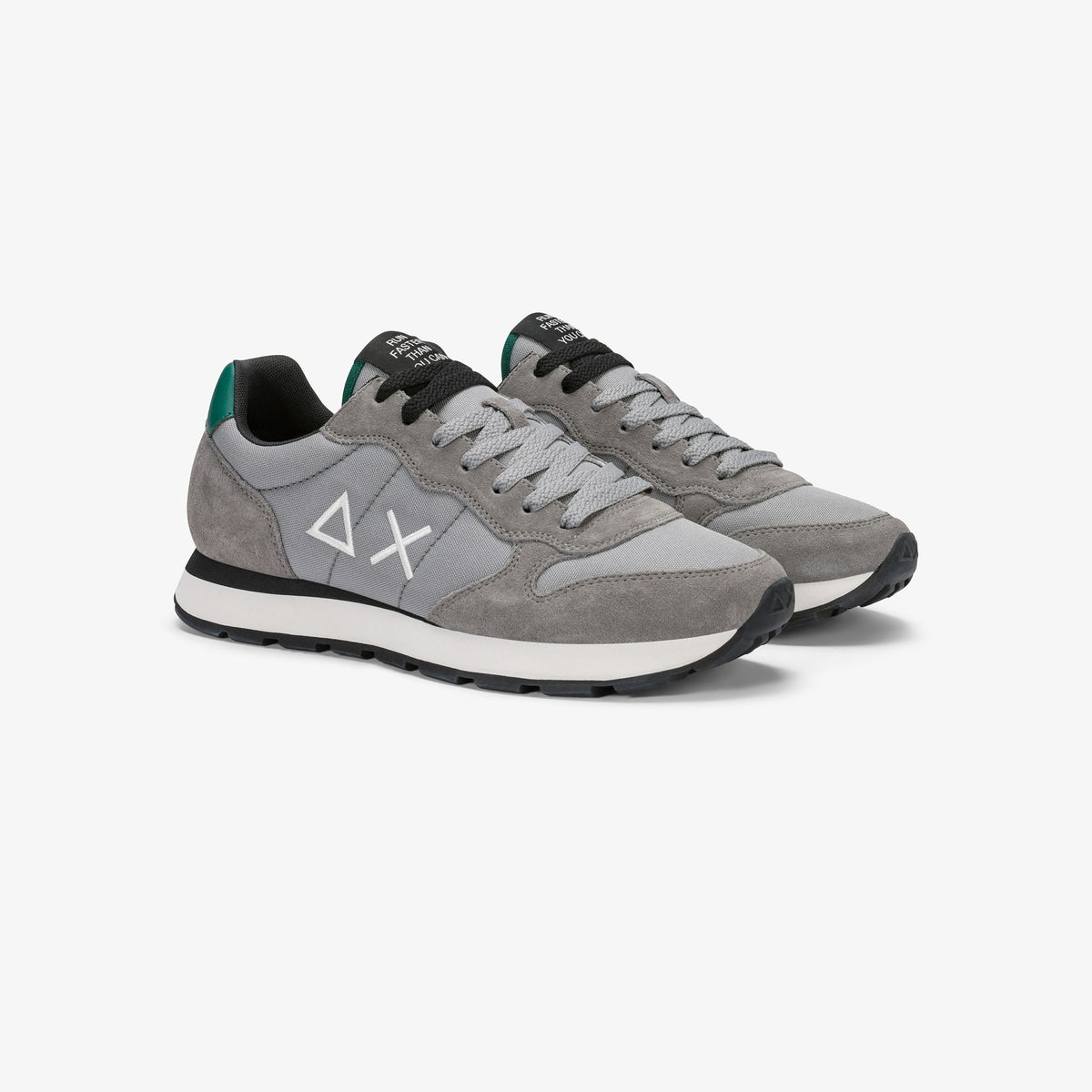Sneaker Tom in nylon e suede grigio medio