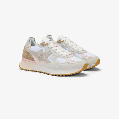 Sneaker Stargirl Multicolor in suede e nylon bianco