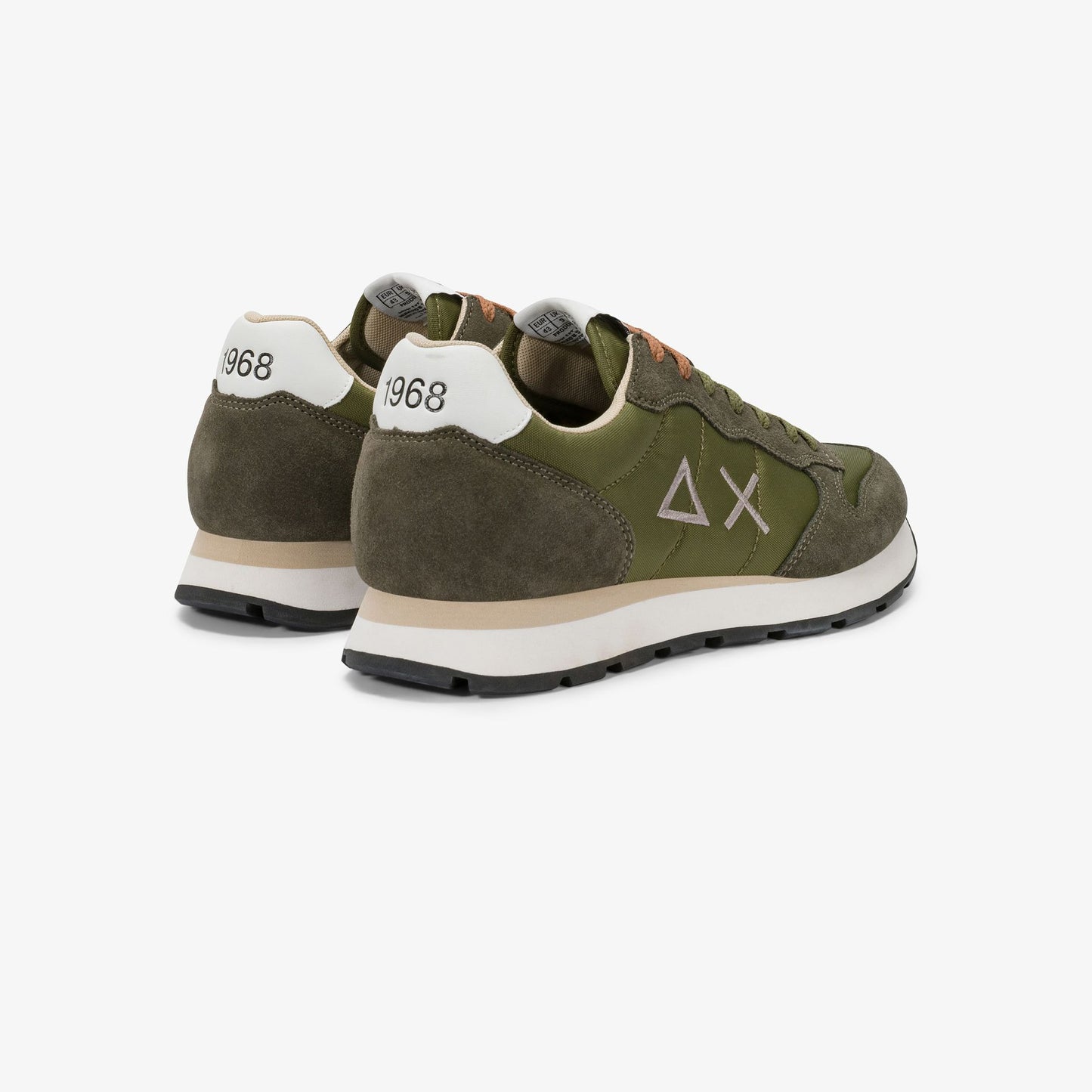 Sneaker Tom in nylon e suede verde militare