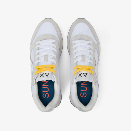 Sneaker Jaki Bicolor in nylon e suede bianco/bianco