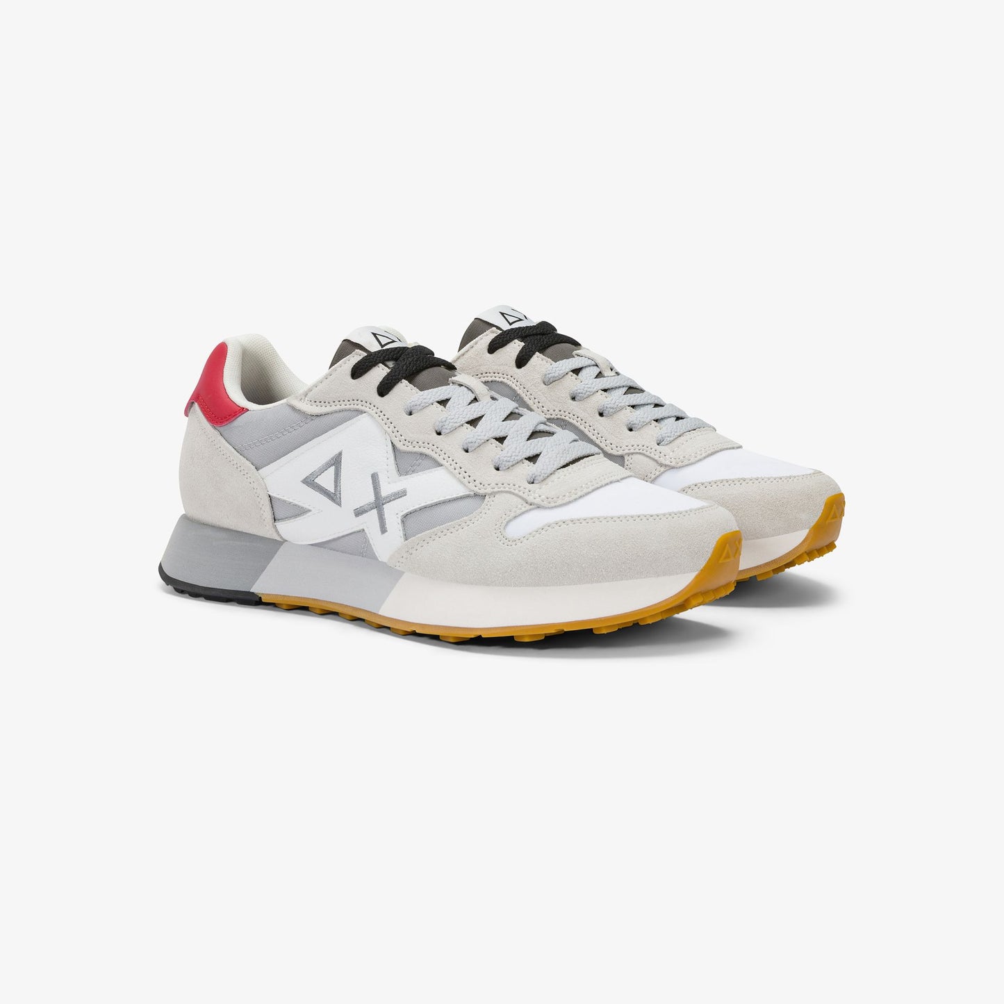 Sneaker Jaki Bicolor in nylon e suede bianco/grigio chiaro