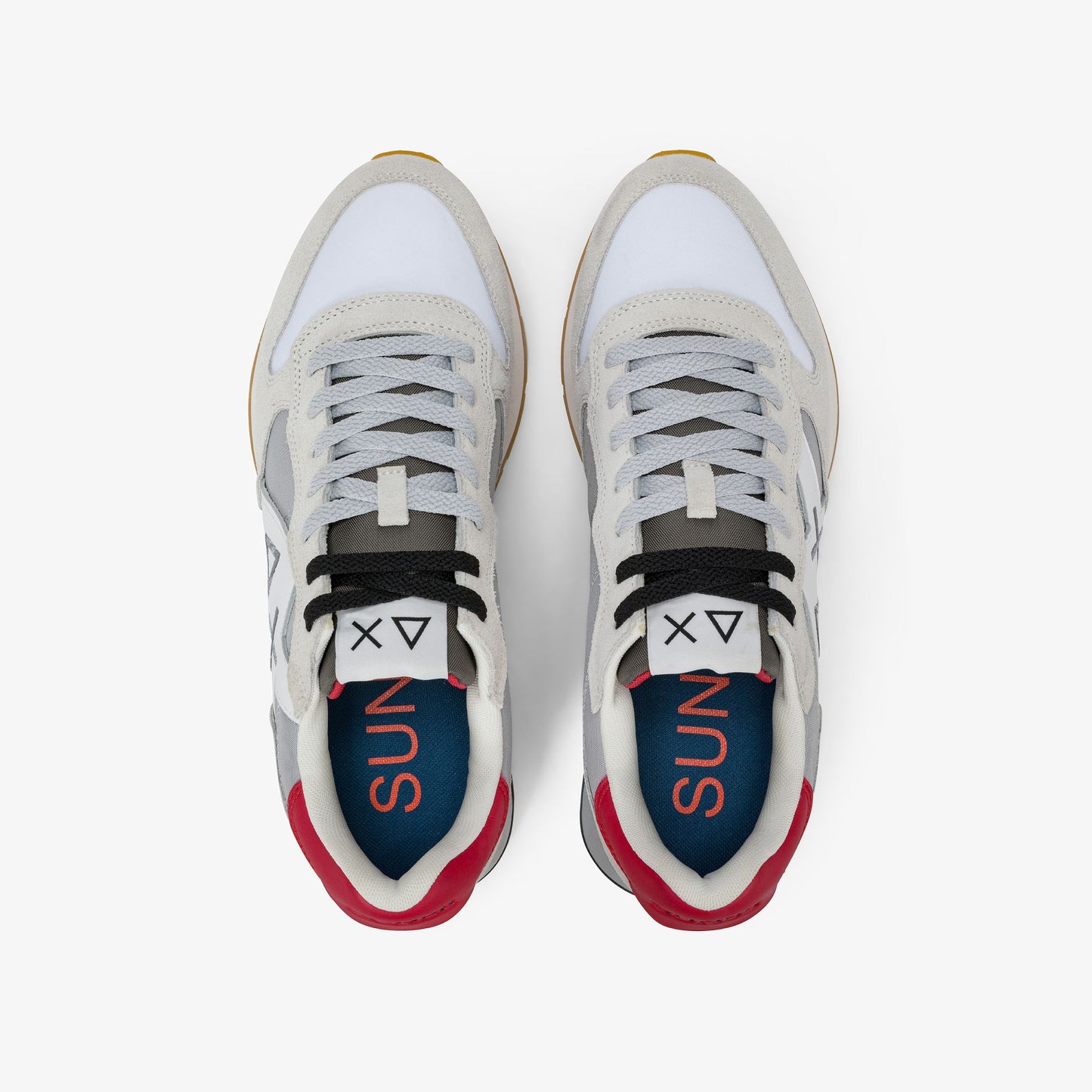 Sneaker Jaki Bicolor in nylon e suede bianco/grigio chiaro