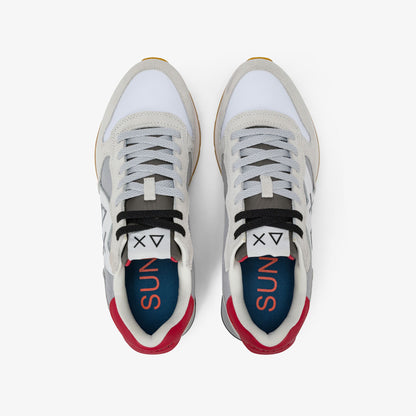 Sneaker Jaki Bicolor in nylon e suede bianco/grigio chiaro