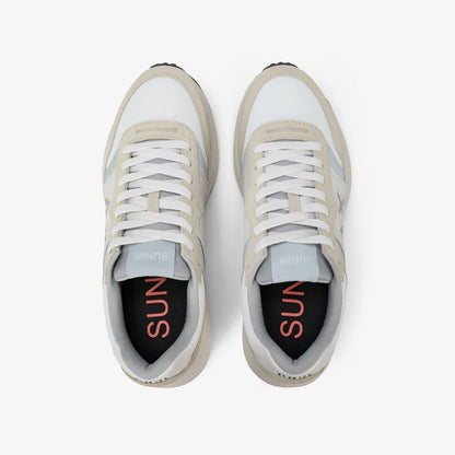 Sneaker Sun Daddy in suede e nylon bianco