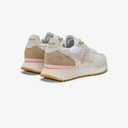 Sneaker Stargirl Multicolor in suede e nylon bianco