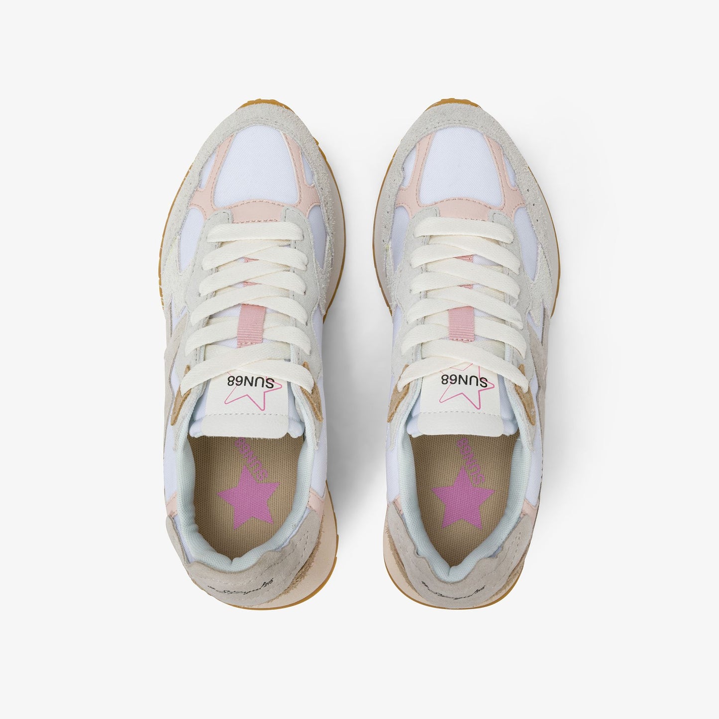 Sneaker Stargirl Multicolor in suede e nylon bianco