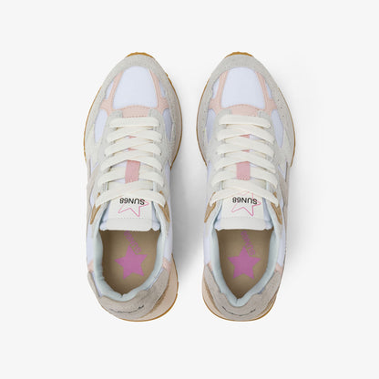 Sneaker Stargirl Multicolor in suede e nylon bianco