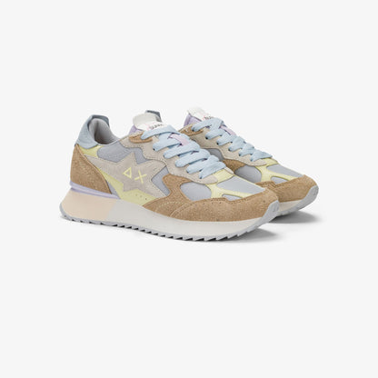 Sneaker Stargirl Multicolor in suede e nylon grigio chiaro