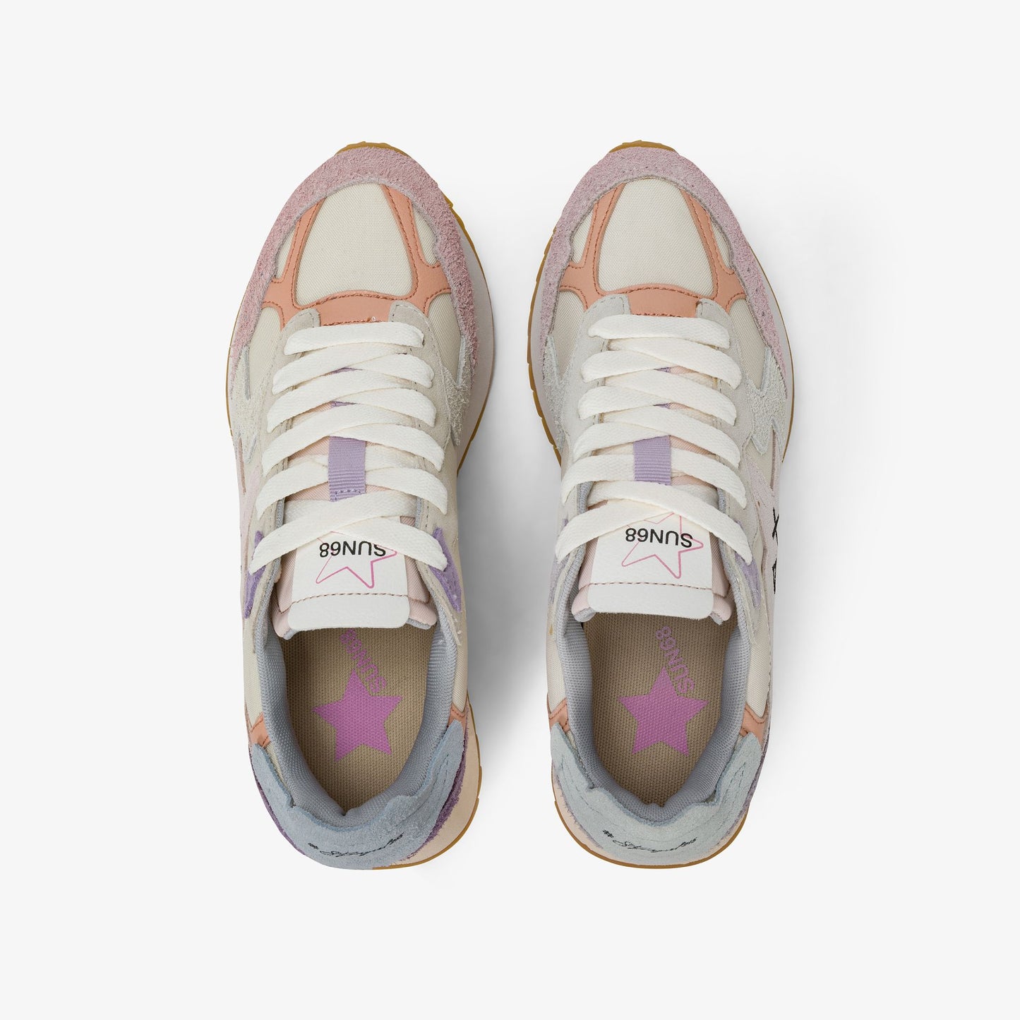 Sneaker Stargirl Multicolor in suede e nylon bianco panna