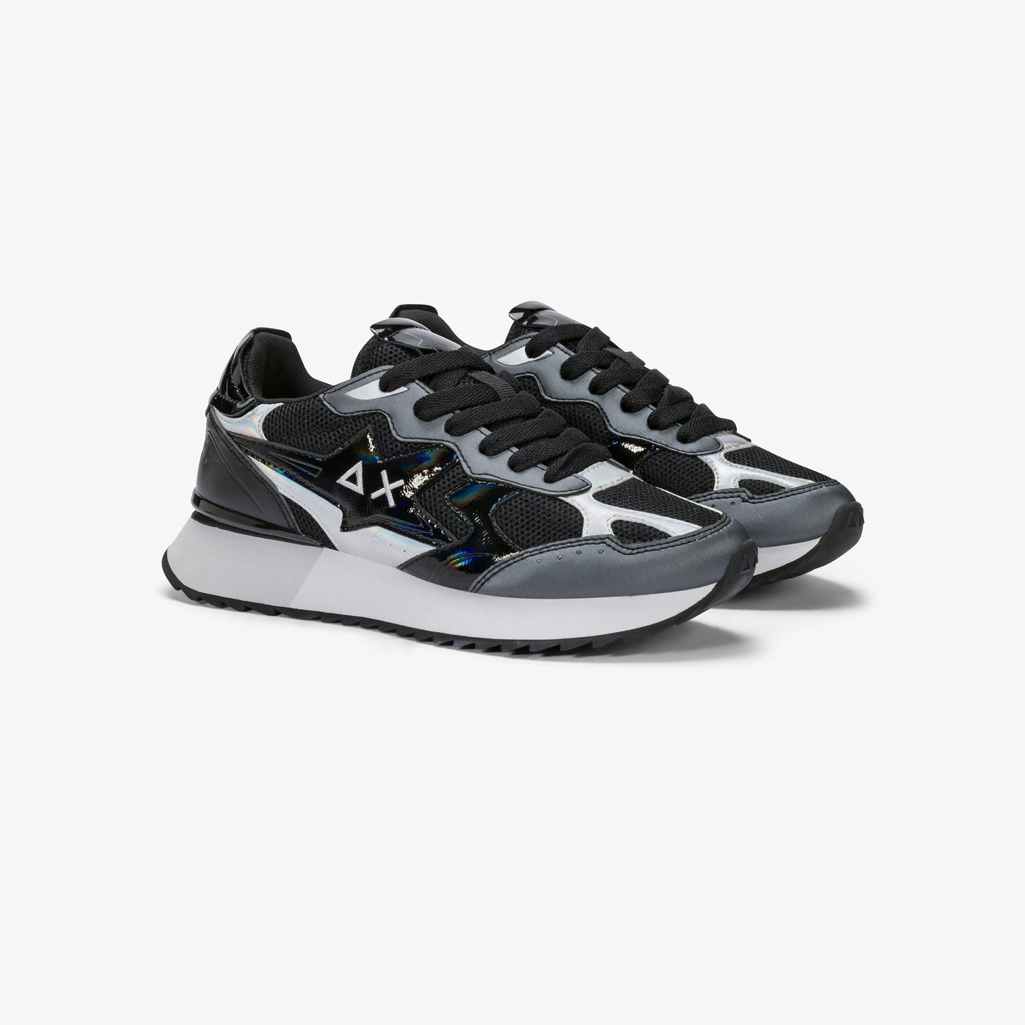 Sneaker Stargirl Silver in mesh nero
