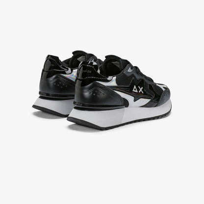 Sneaker Stargirl Silver in mesh nero