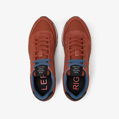 Sneaker Tom in nylon e suede rust
