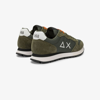Sneaker Tom in nylon e suede verde scuro