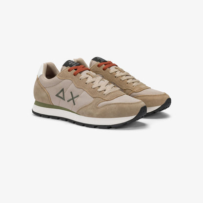 Sneaker Tom in nylon e suede beige scuro