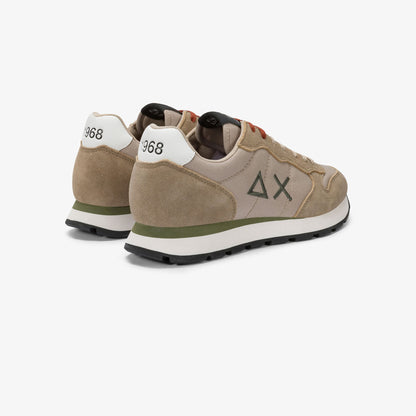 Sneaker Tom in nylon e suede beige scuro