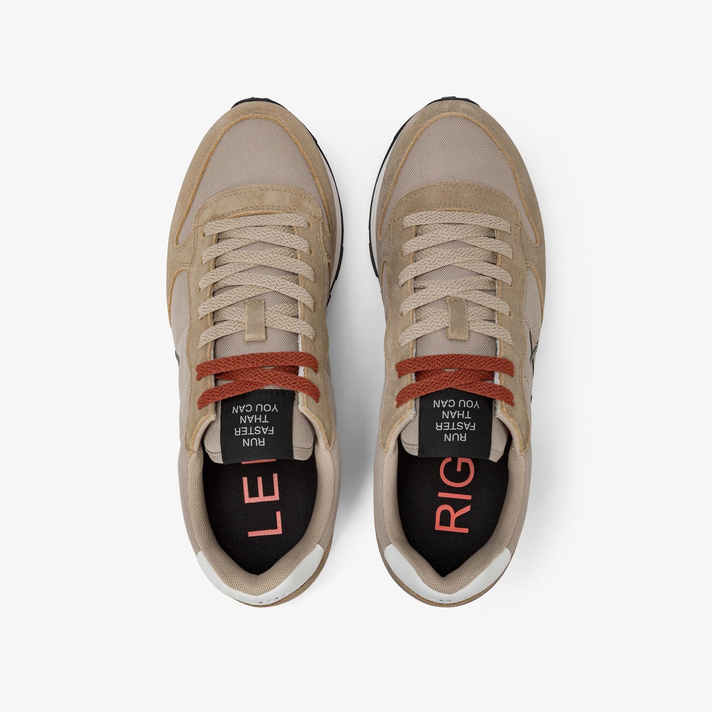 Sneaker Tom in nylon e suede beige scuro
