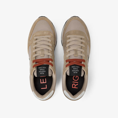 Sneaker Tom in nylon e suede beige scuro