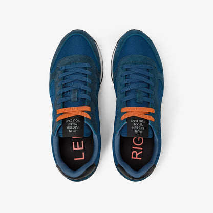 Sneaker Tom in nylon e suede petrolio