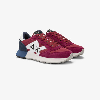 Sneaker Jaki Solid in nylon e suede bordeaux
