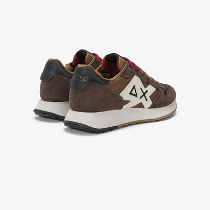Sneaker Jaki Bicolor in nylon e suede marrone