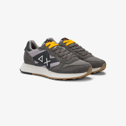 Sneaker Jaki Bicolor in nylon e suede grigio scuro