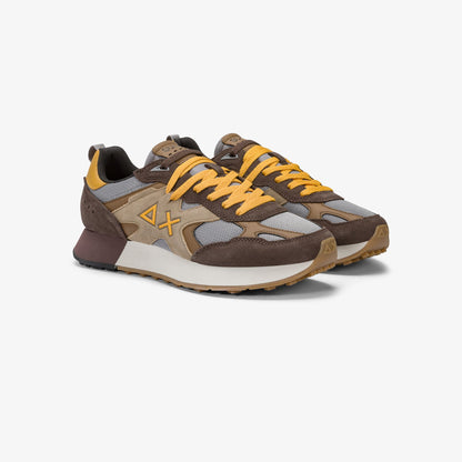 Sneaker Jaki Outdoor in mesh e suede marrone