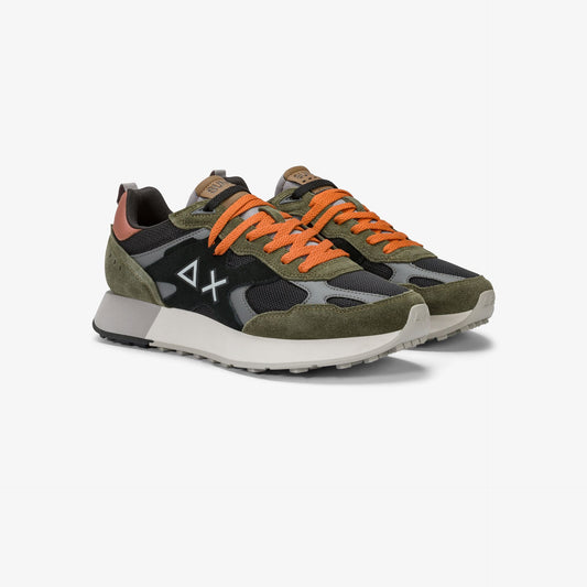 Sneaker Jaki Outdoor in mesh e suede militare scuro