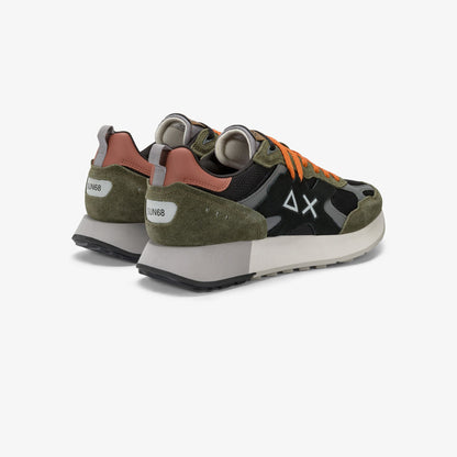Sneaker Jaki Outdoor in mesh e suede militare scuro