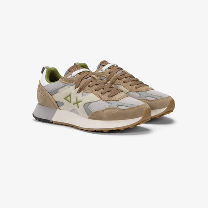 Sneaker Jaki Outdoor in mesh e suede beige scuro