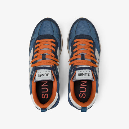 Sneaker Jaki Outdoor in mesh e suede avio scuro