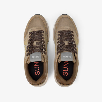 Sneaker Sun Daddy in nylon e suede beige scuro