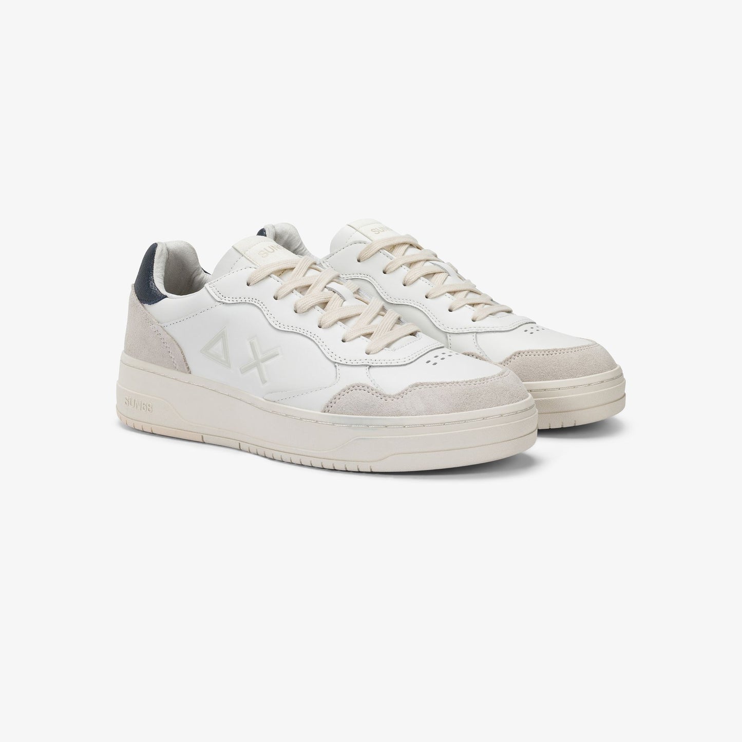 Sneaker Big Basket in pelle navy blue