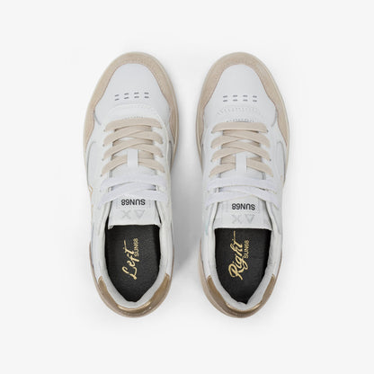 Sneaker Basket Love Lady in pelle oro