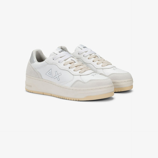 Sneaker Basket Love Lady in pelle argento