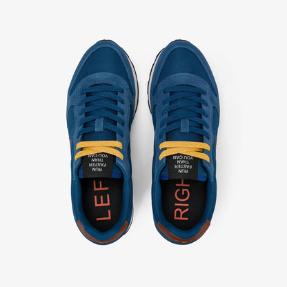 Sneaker Tom in nylon e suede blu petrolio