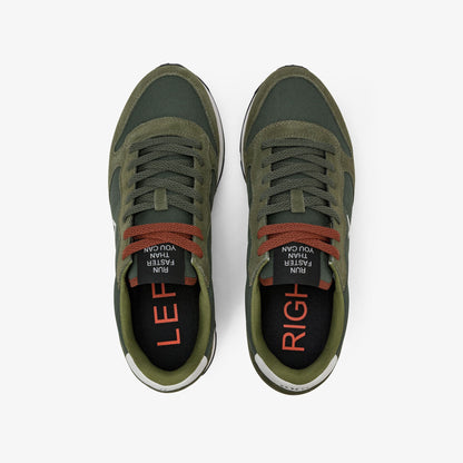 Sneaker Tom in nylon e suede verde militare scuro