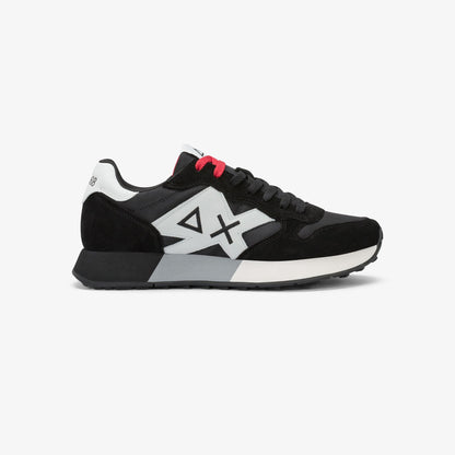 Sneaker Jaki Bicolor in nylon e suede nero