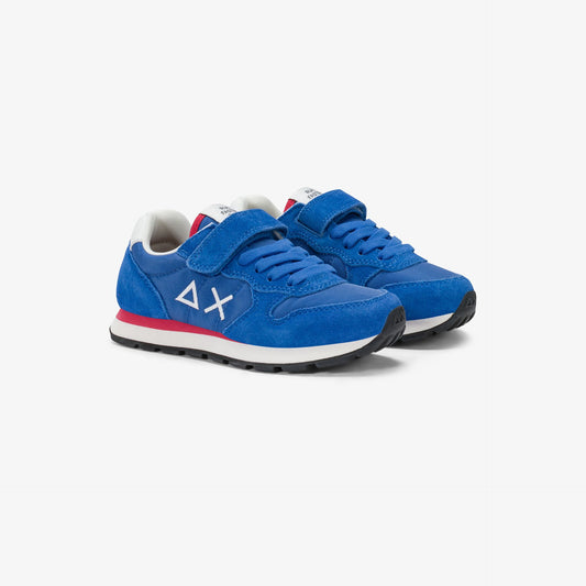 Sneaker Boy's Tom Solid in nylon e suede blu royal