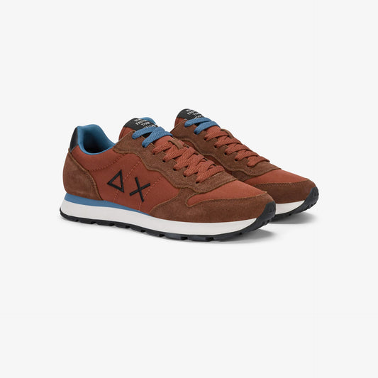Sneaker Tom in nylon e suede rust