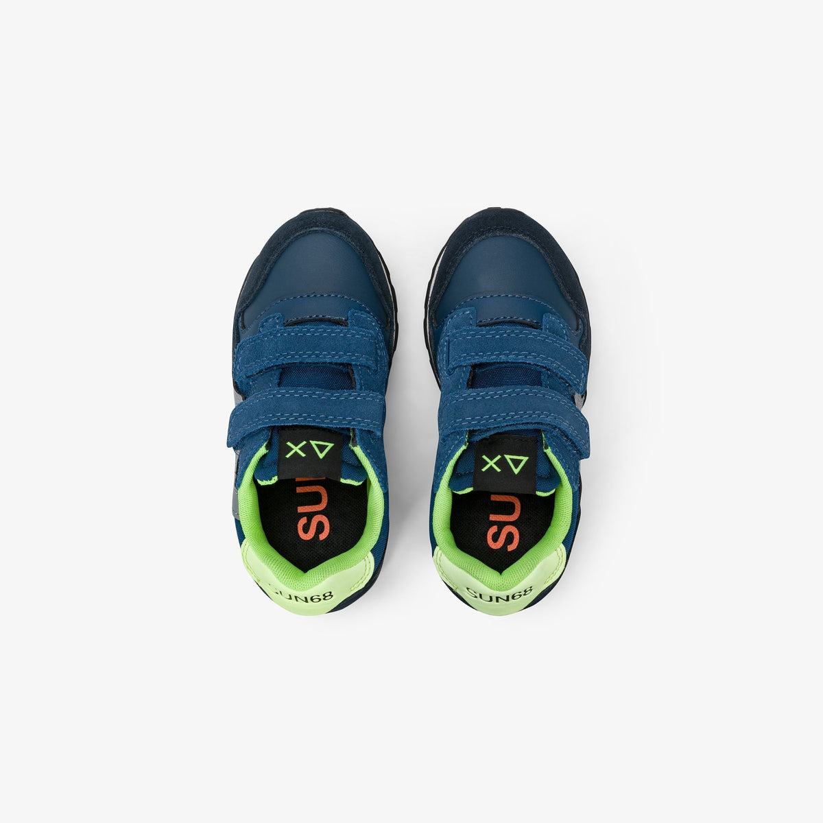 Sneaker Boy's Jaki Fluo in nylon e suede navy blue