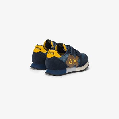 Sneaker Boy's Jaki Bicolor in nylon e suede navy blue