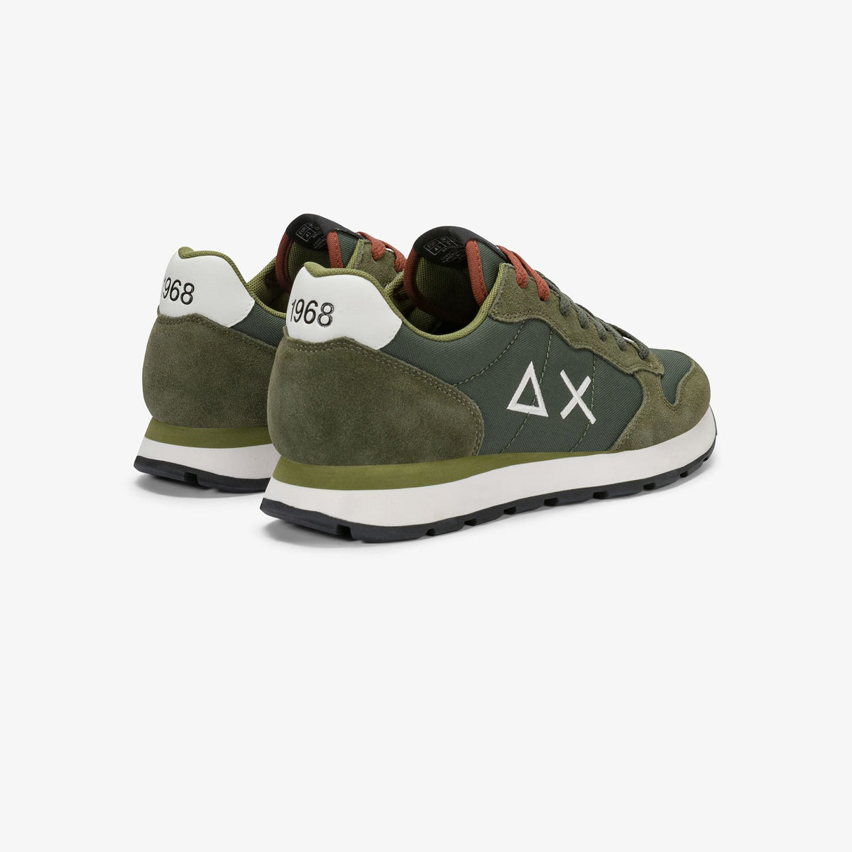 Sneaker Tom in nylon e suede verde militare scuro