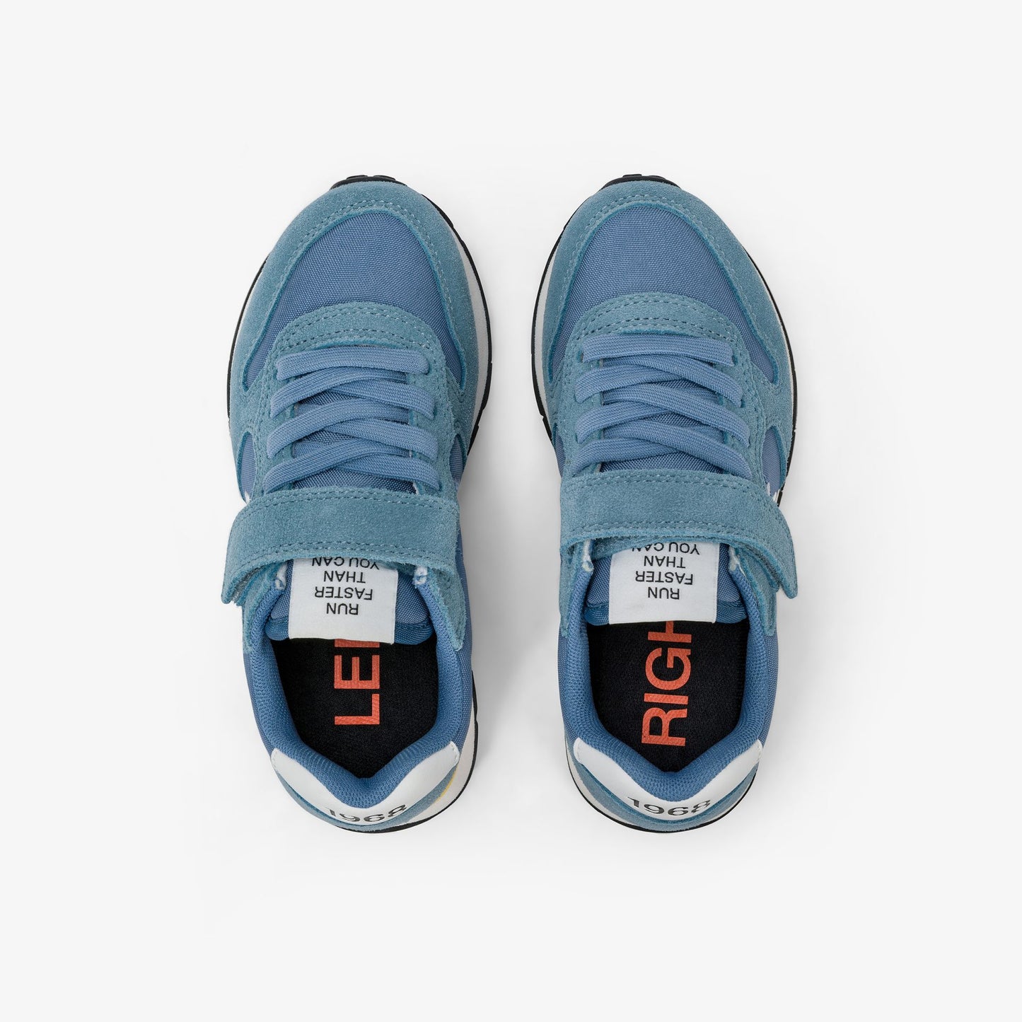 Sneaker Boy's Tom Solid in nylon e suede blu avio