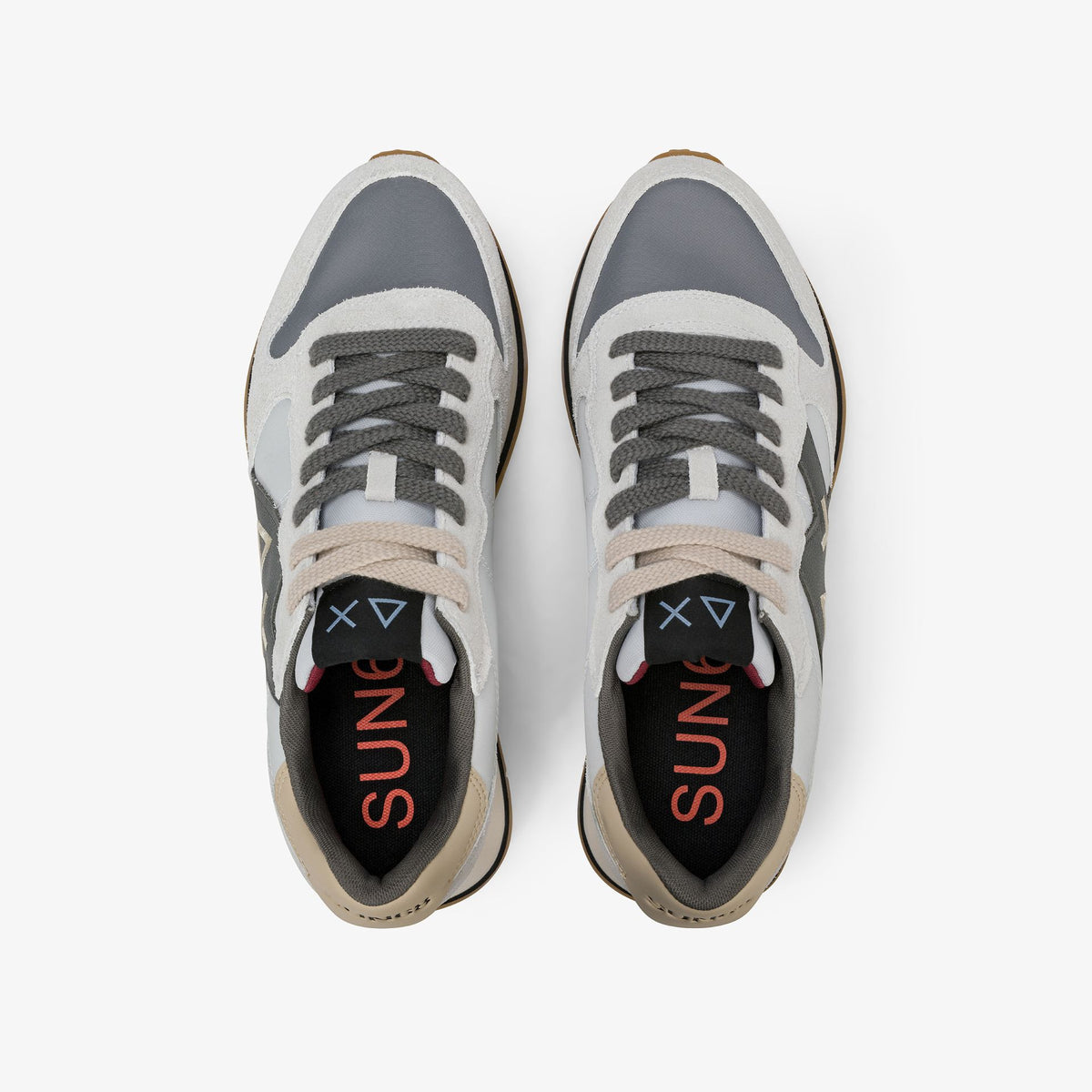 Sneaker Jaki 2.0 Bicolor in suede e nylon grigio ostrica