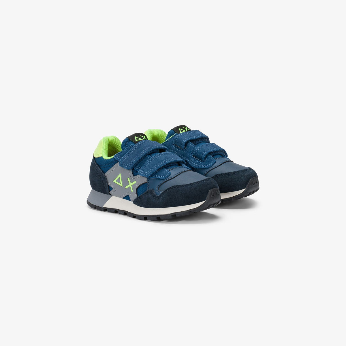 Sneaker Boy's Jaki Fluo in nylon e suede navy blue