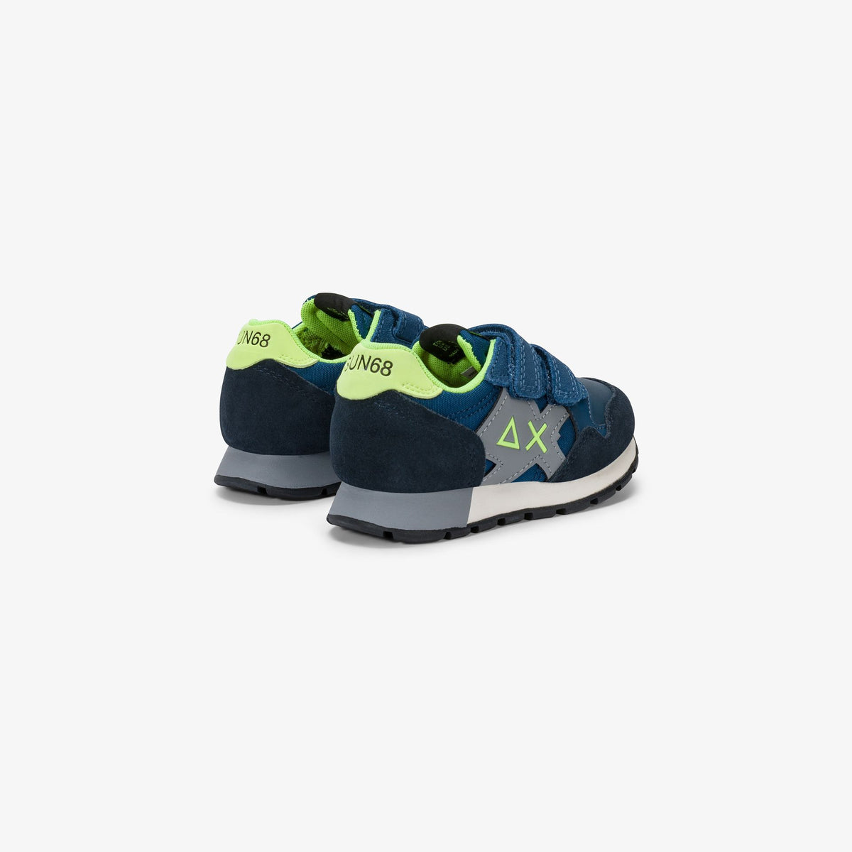 Sneaker Boy's Jaki Fluo in nylon e suede navy blue